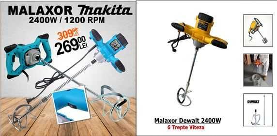 Malaxor Dewalt-Makita 2400W 1200Rpm 6-viteze Mixer Amestecator