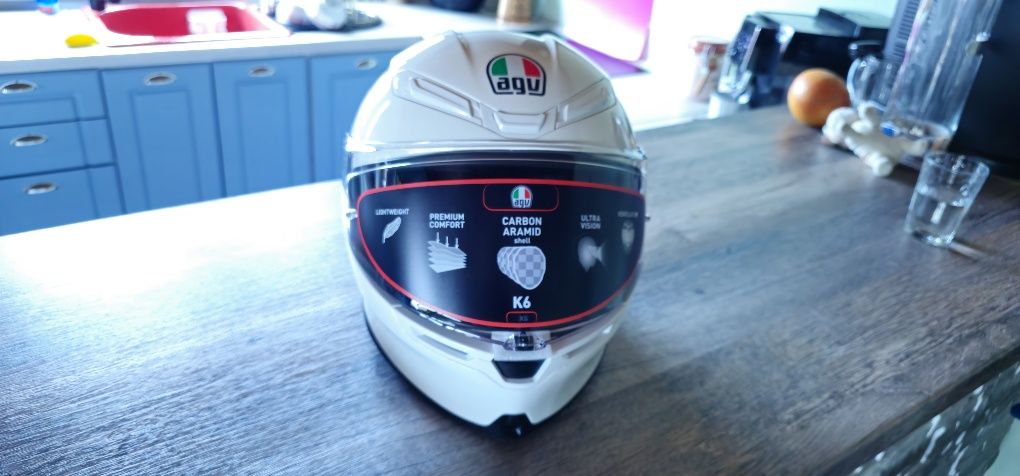 Casca moto AGV K6 white ,marime XS