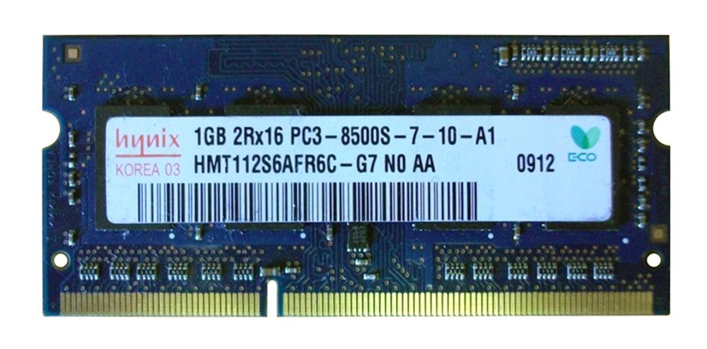 Memorie 1Gb DDR3 PC3-8500 CL7 8c 64X16 204p SODIMM HMT112S6AFR6C-G7