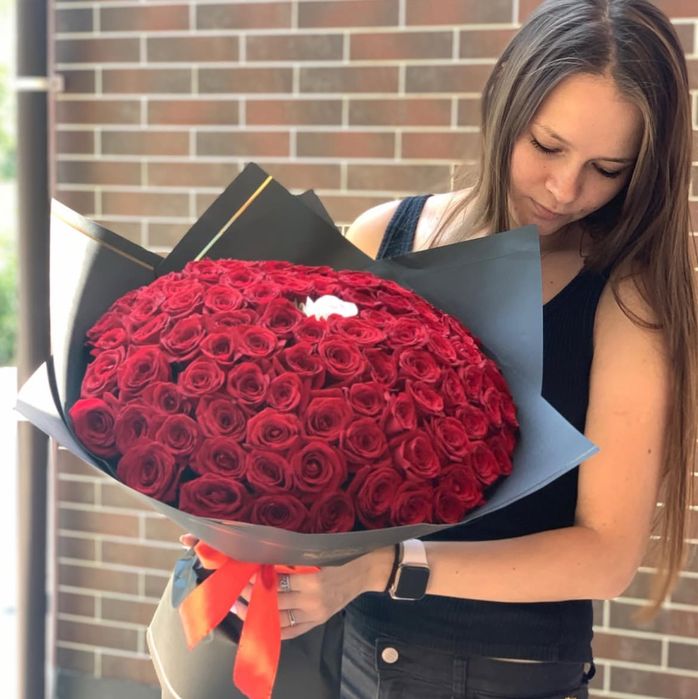101 роза 40 см с доставкой