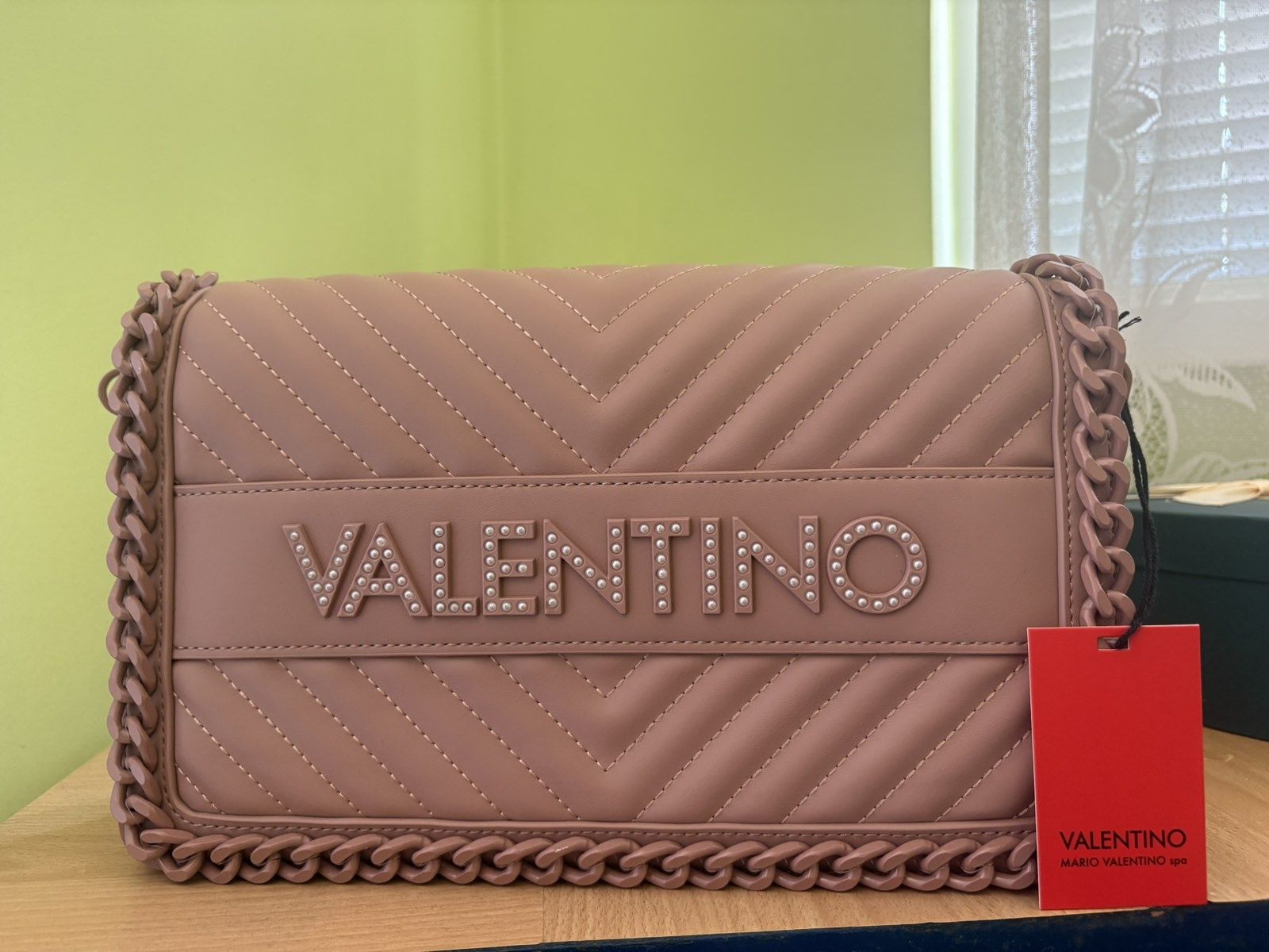 Чанта VALENTINO цвят пудра