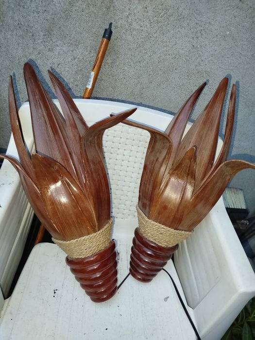 Lampi vitange din lemn bambus