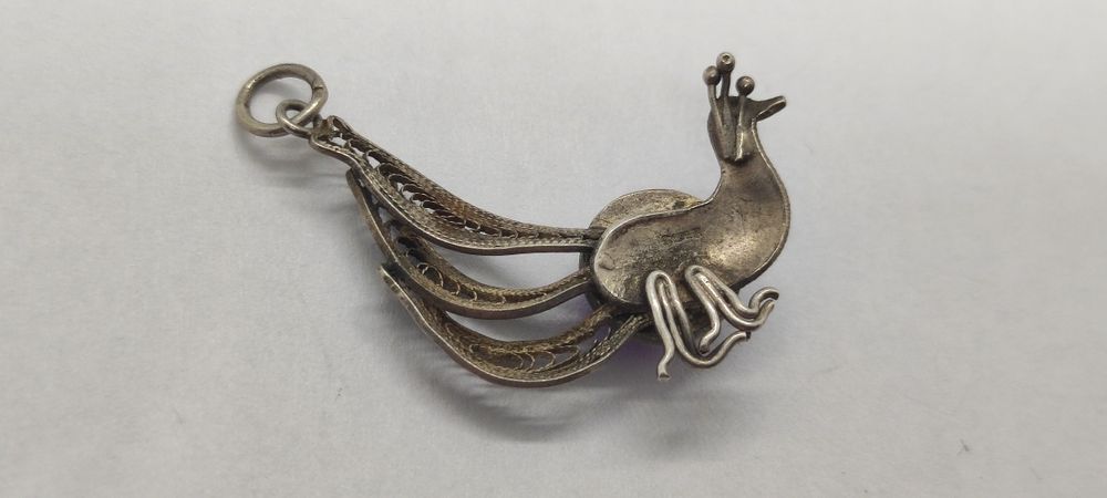 Pandantiv Vechi Chinezesc Din Argint  cu Ametist