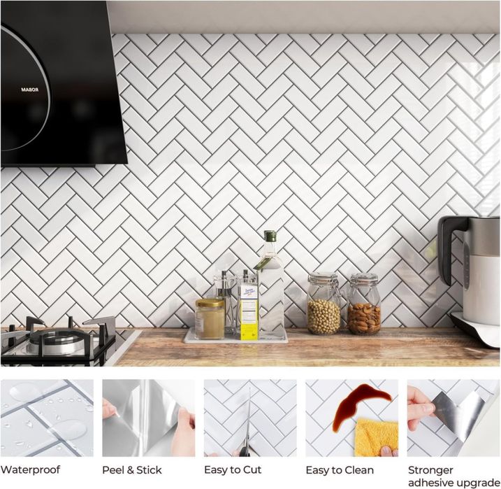 Folie adeziva autocolanta 3D pentru bucatărie - 15 buc 30x30 - noua