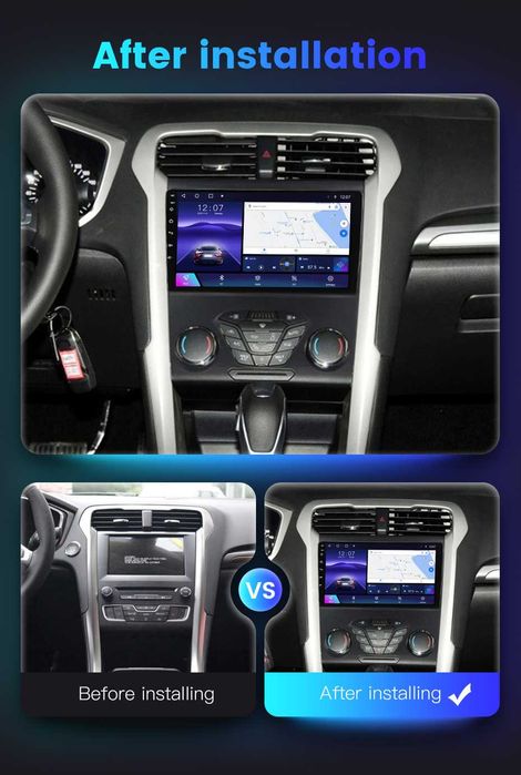 Navigatie Android 14 Ford Mondeo 2013-2019 1/8 Gb Waze CarPlay +CAMERA