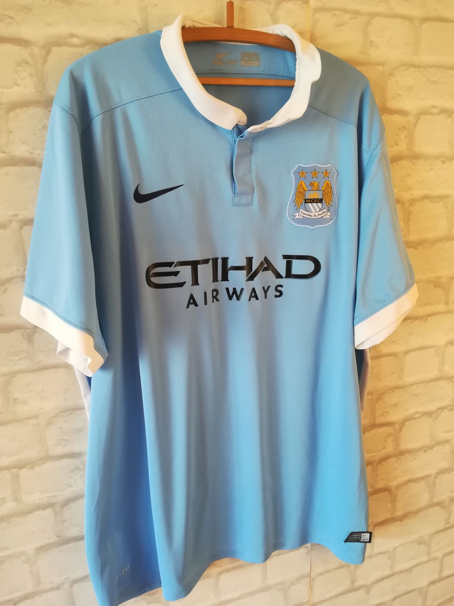 Tricou fotbal vintage Manchester City 3XL 2015-2016