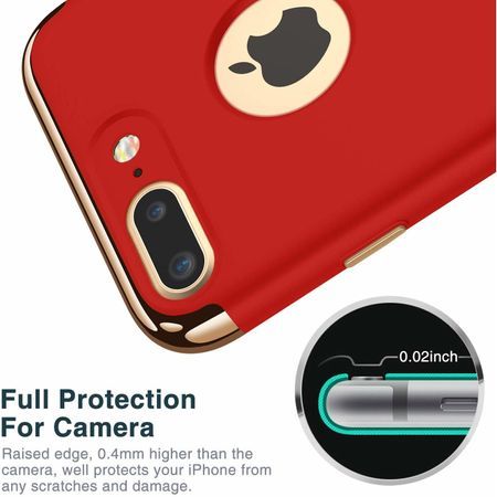 Husa pentru Apple iPhone 7 Plus, GloMax 3in1 PerfectFit, Rosu