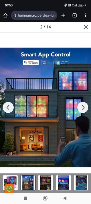Perdea lumini Govee RGBIC 520 led 1,5x2 m wifi ip65