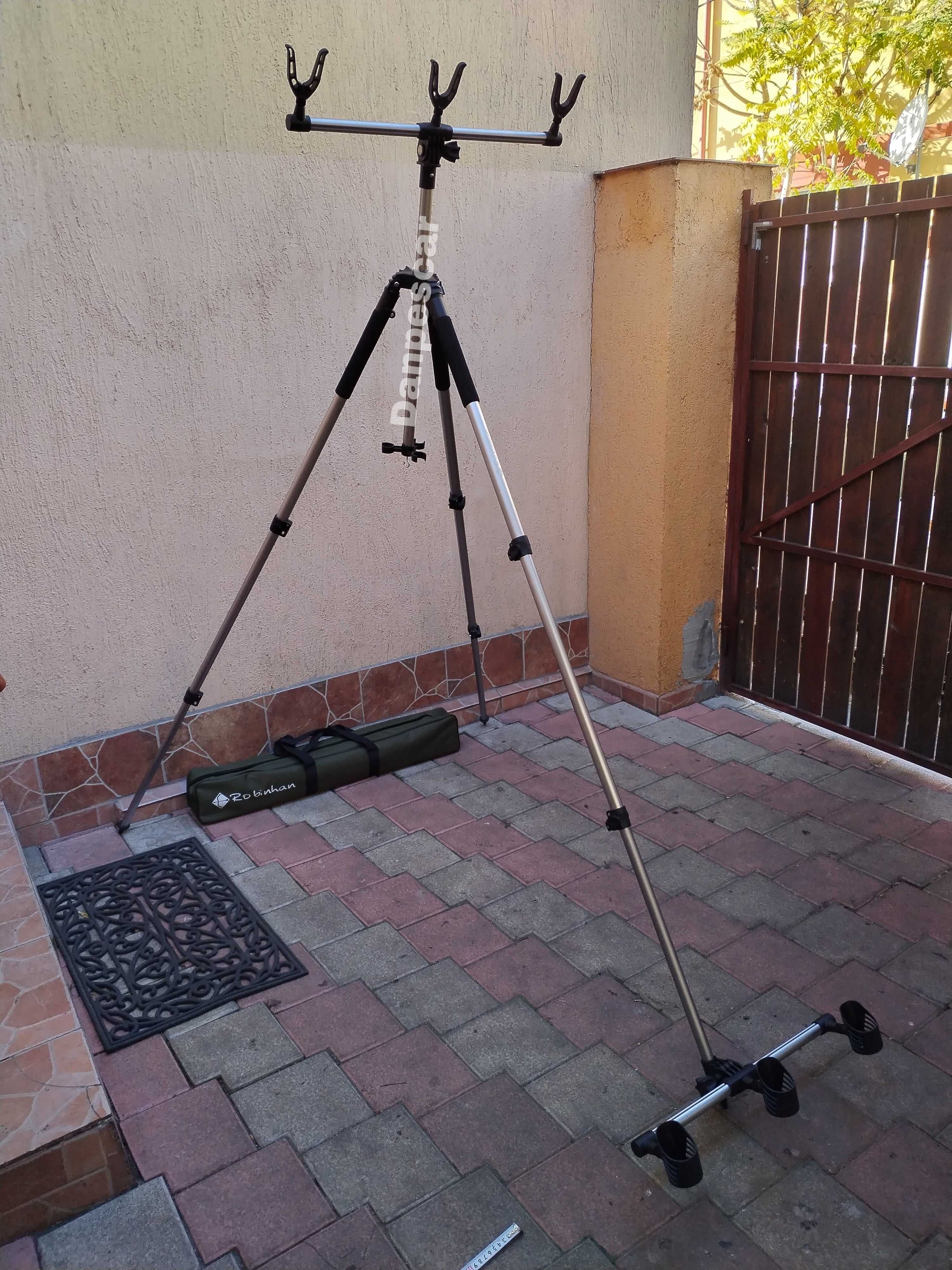 Rod pod Tripod XXL Robinhan pentru pescuit pe DUNARE sau Lac (SKY POD)
