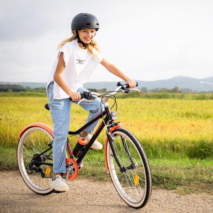 Bicicletă Btwin Riverside 500 24'' negru-corail copii 135-150 cm