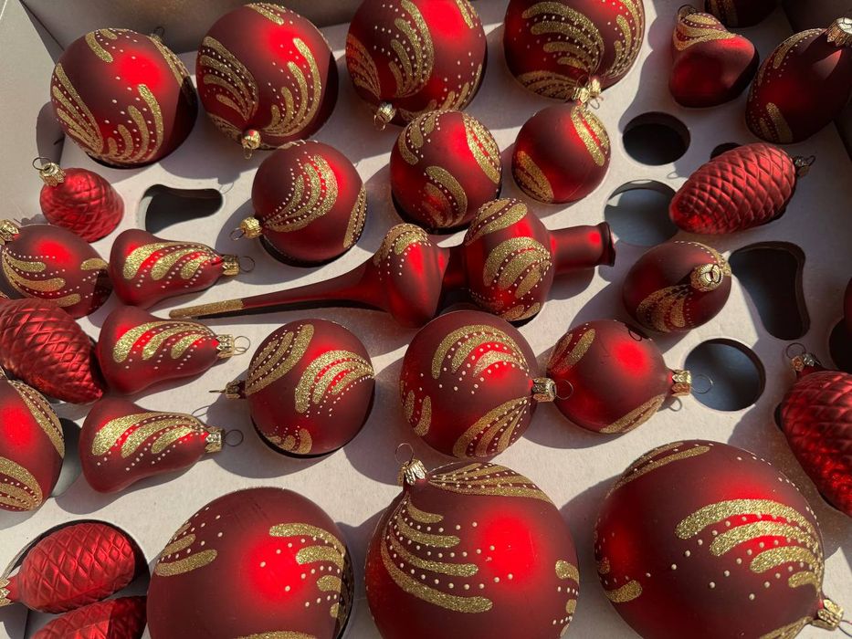 Набор новогодних украшений из стекла