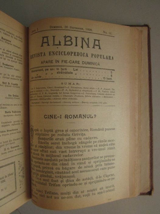 Colectia Revista Albina Anul I 1898