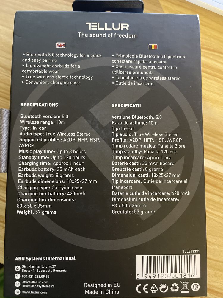 Casti Tellur bluetooth noi inca in garantie