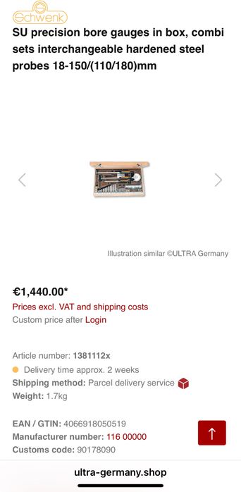Trusa Micrometer Mitutoyo Ultra Precizie 1381112x marja 18-150 /50-230