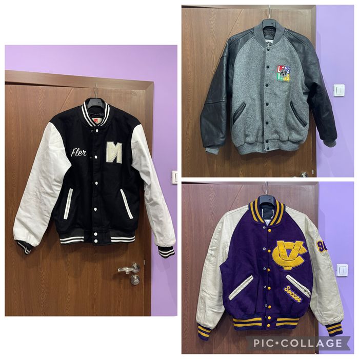 Мъжко якета естествена кожа Bomber Jacket Varsity Leather Baseball