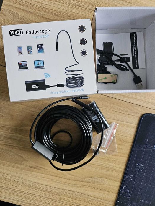 Camera Endoscop inspectie, 10 metri, cablu rigid, modelabil, cu LED