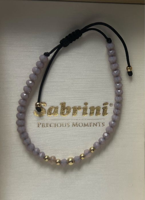 Bratara cu bilute din aur 14 k si margelute roz