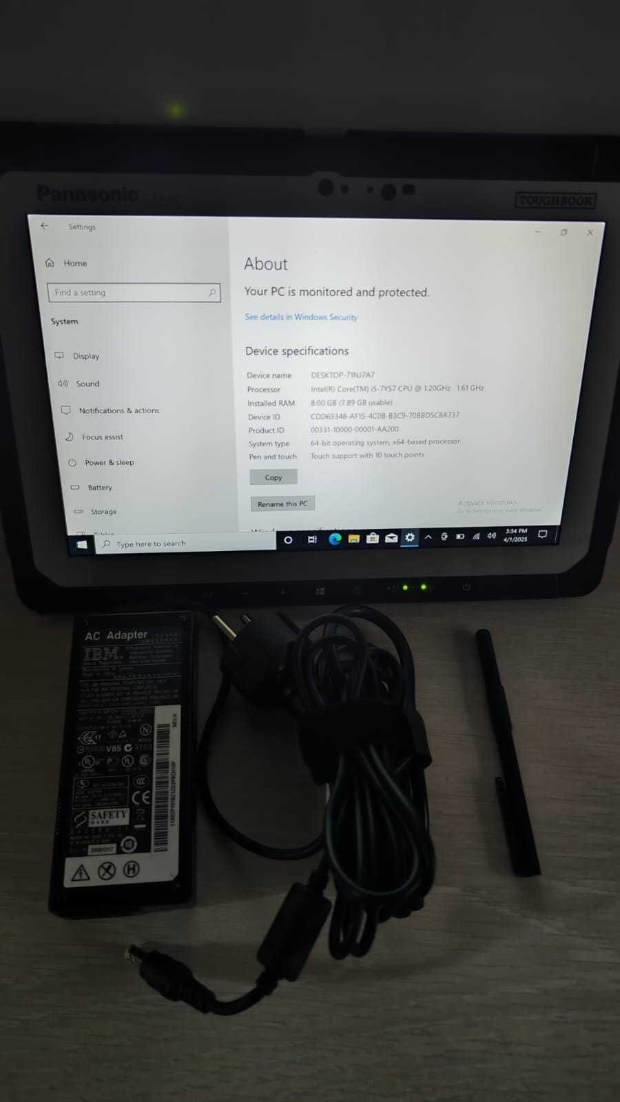 Tableta Antisoc Panasonic Toughbook CF20 4G 8/256Gb SSD, diagnoza auto