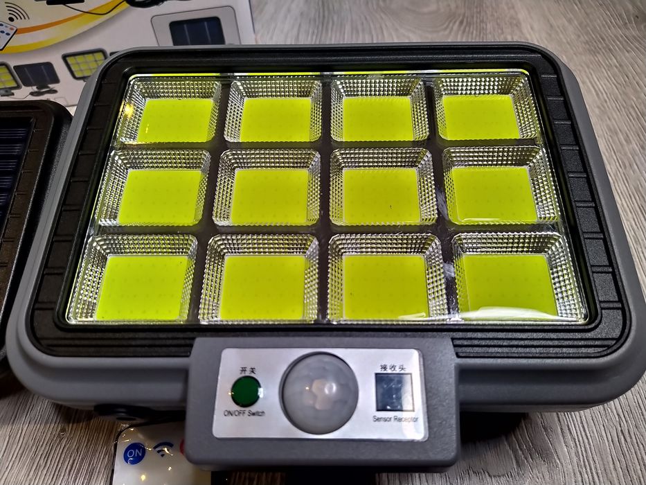 Lampa solara 288 LED-uri COB senzor de miscare si telecomanda, Camping