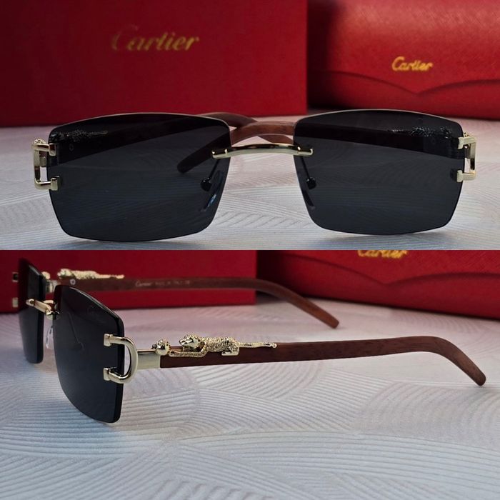 Мъжки слънчеви очила дървени дръжки с пантера 5 цвята