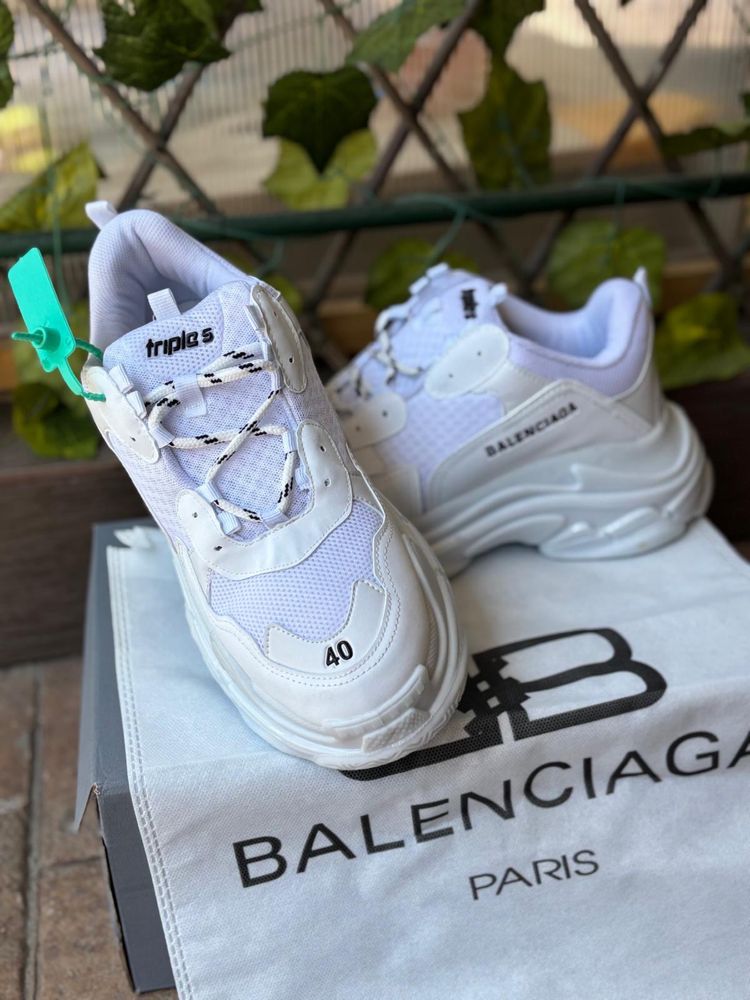 Adidasi Balenciaga Triple S alb Premium
