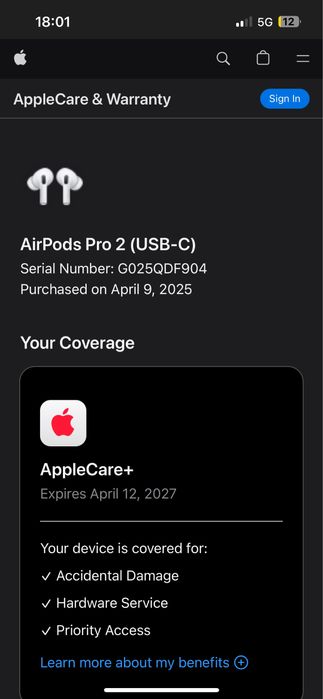 Airpods Pro 2 ( Apple Care+ )