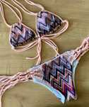 Costum de baie dama 2 piese ajustabil roz mov marimea L XL
