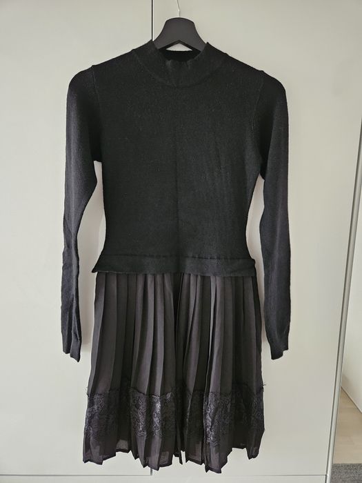 Motivi rochie din tricot cu fusta plisata din satin XS/34