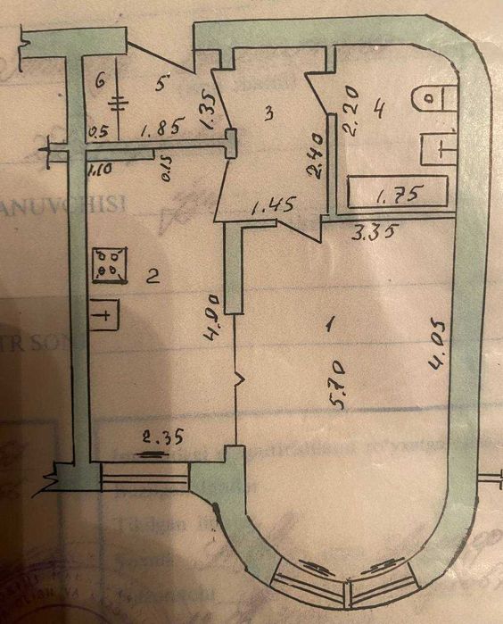 продам 1/1/16 ул.Бабура, Нукус, 40 м2,  можно под офис