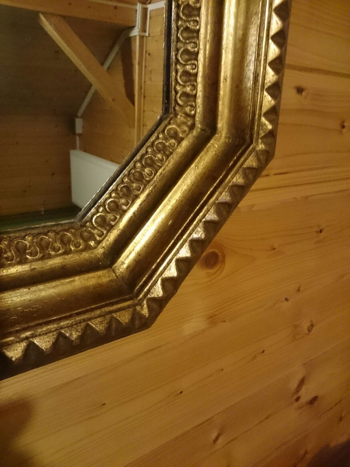 Oglinda veche stil baroc rama lemn sculptat foita aur