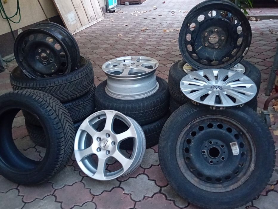 Jante aliaj - tablă + cauciucuri 205/55R16 M+S