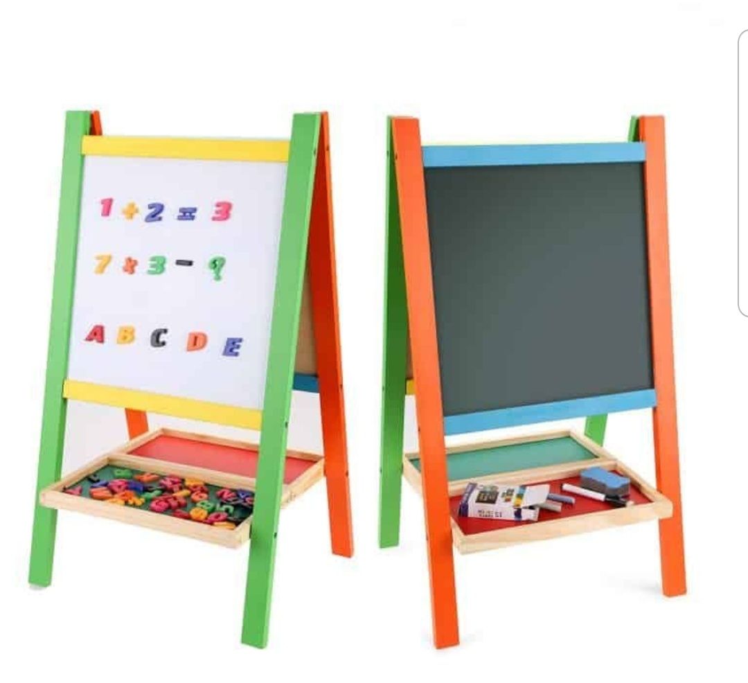 Tabla magnetica educativa cu doua fete accesorii si suport pliabila