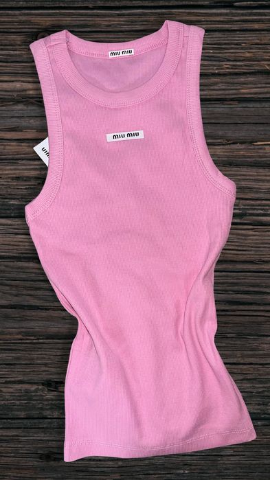 miumiu miu топ потник розов блуза тениска мил миумиу лятна летен рипс