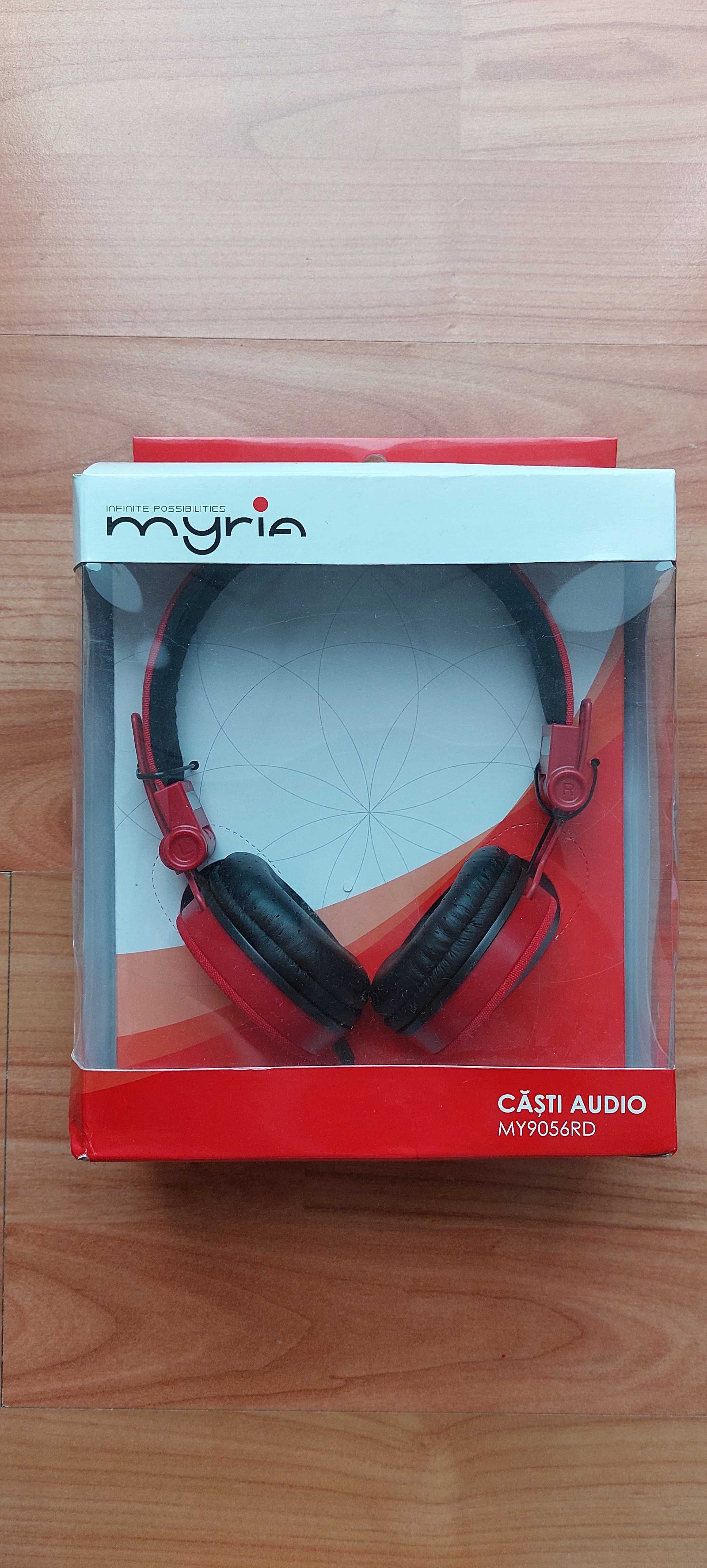 SIGILAT Casti PC on-ear cu fir MYRIA MY9056RD, 3.5mm, rosu