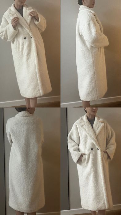 Шубка Тедди, белого цвета