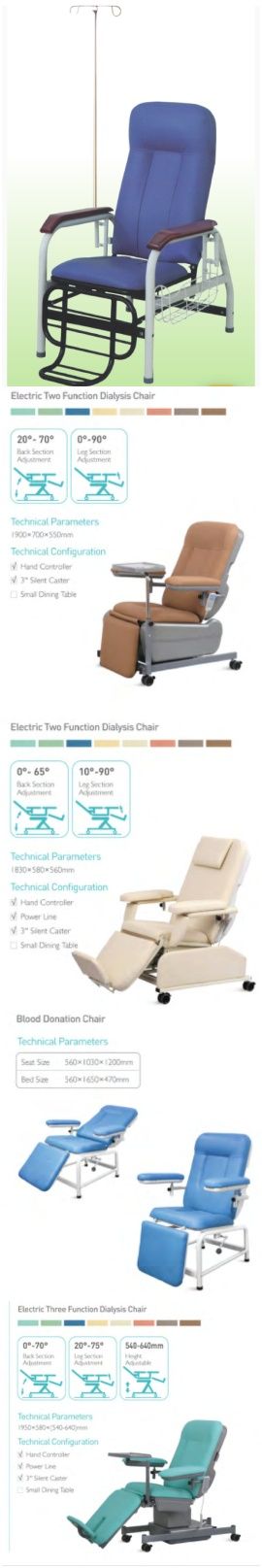 Кресло для инфузий инекций гемодиализа взятия, забора центра крови