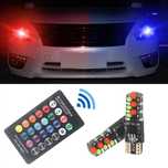 Led pozitie multicolor RGB T10 W5W  cu Telecomanda set 2 bucati