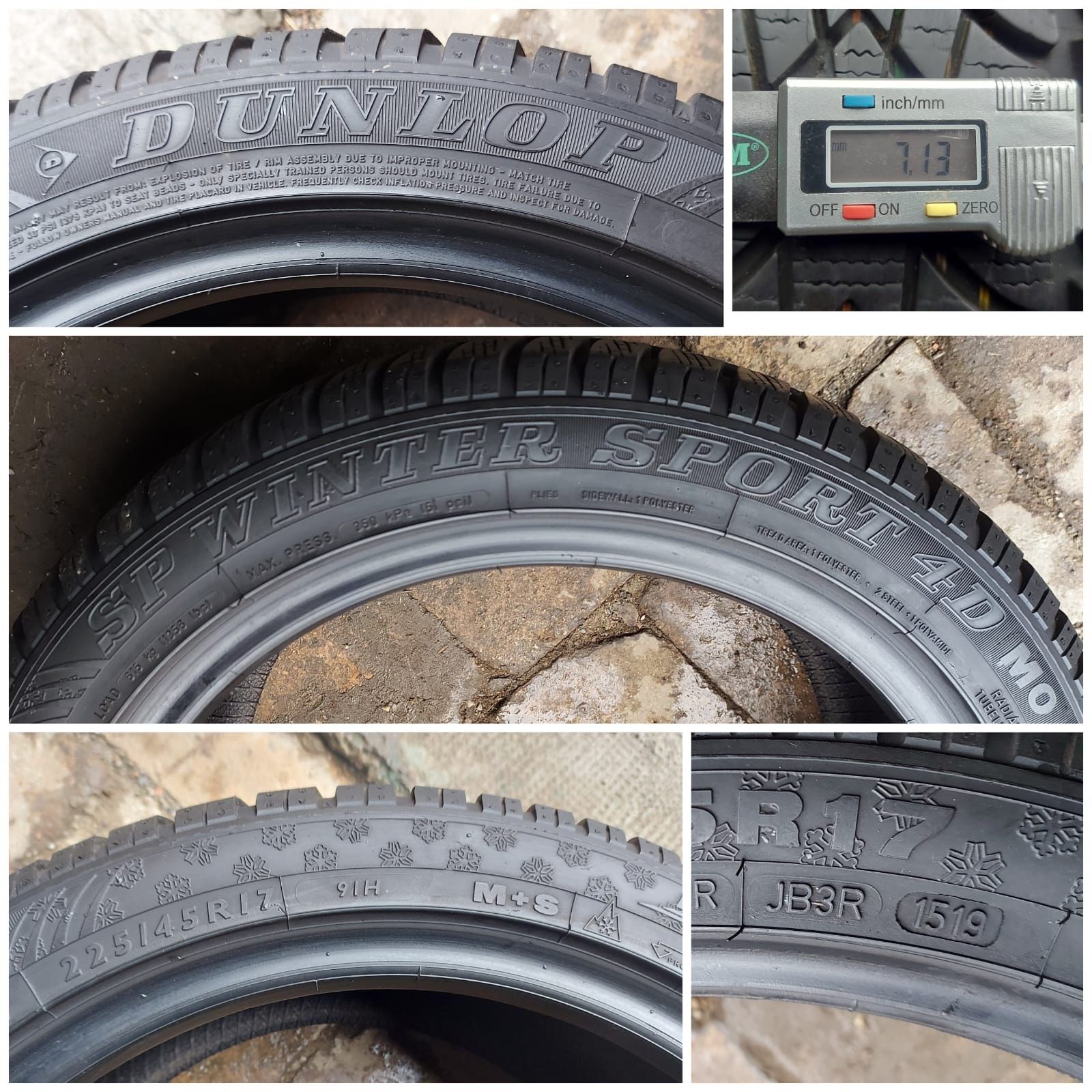 O bucată 225/45 R17 M+S iarnă - una Dunlop Semperit Bridgestone