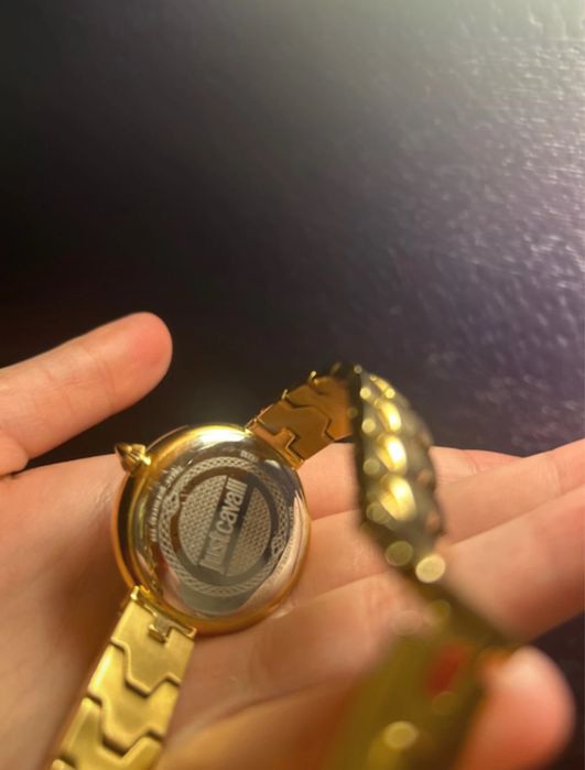 Ceas Just Cavalli auriu cu cadran verde