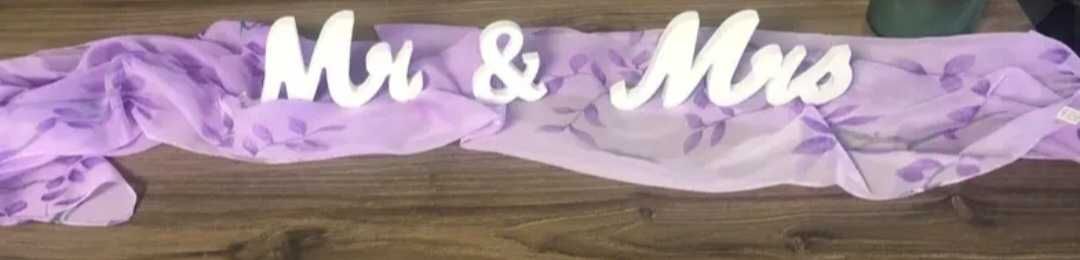 Сватбена декорация Дървена табела Mr. & Mrs.