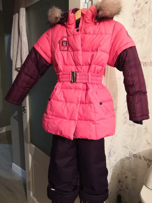 Пуховик - комбинезон девоч. пр-во Россия