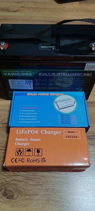 Акумулатор/батерия LiFePo4 Varicore 100ah + зарядно и инвертор