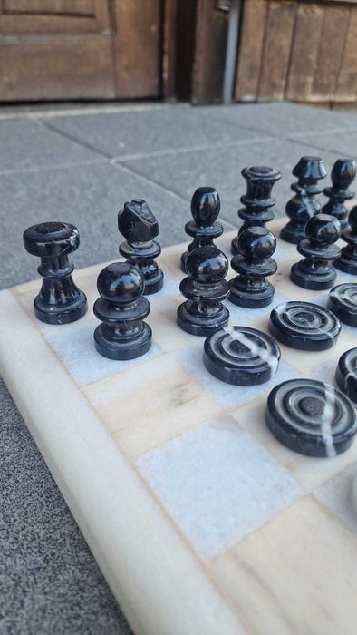 vand sah cu joc de dame din marmura