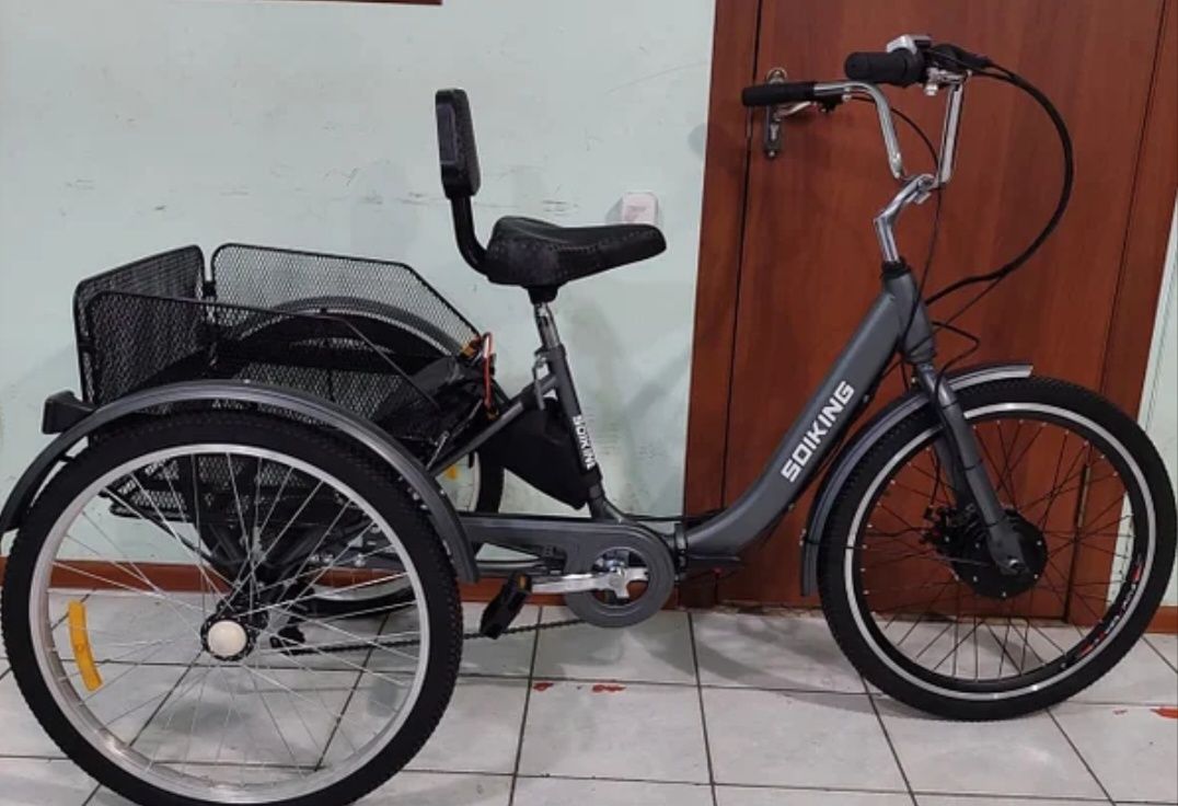 Электровелосипед складной, трехколесный 48v 250w (max350w), аккум. Li-