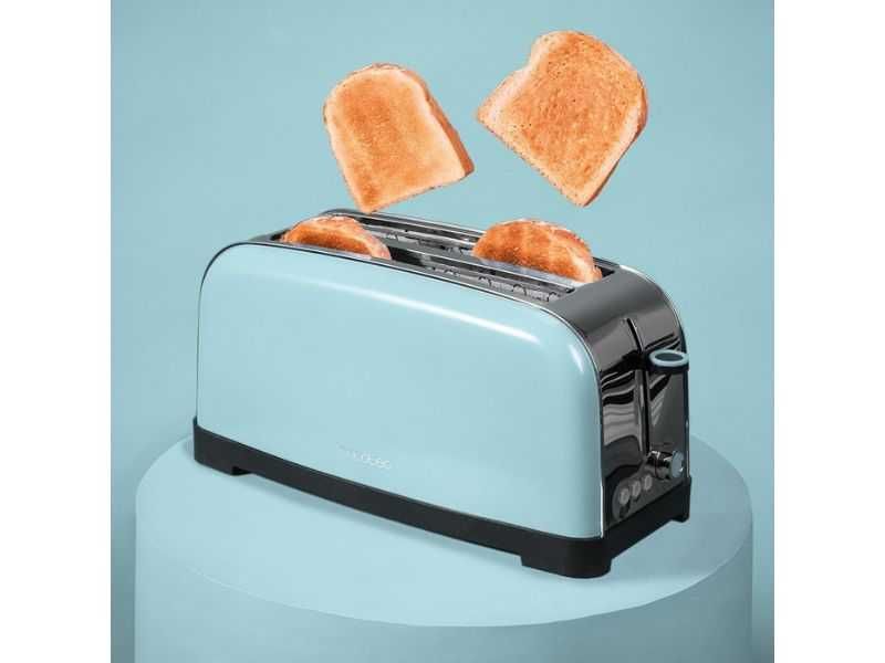 Тостер Cecotec Toastin Time 1500 – за Перфектно Препечени Филийки, Син