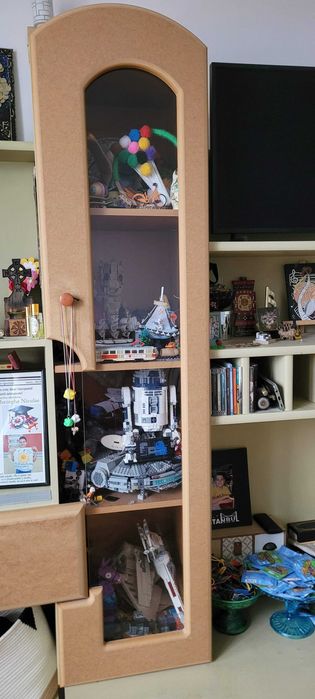 Biblioteca in 2 culori (nuante fag si stejar) + Canapea Mobexpert