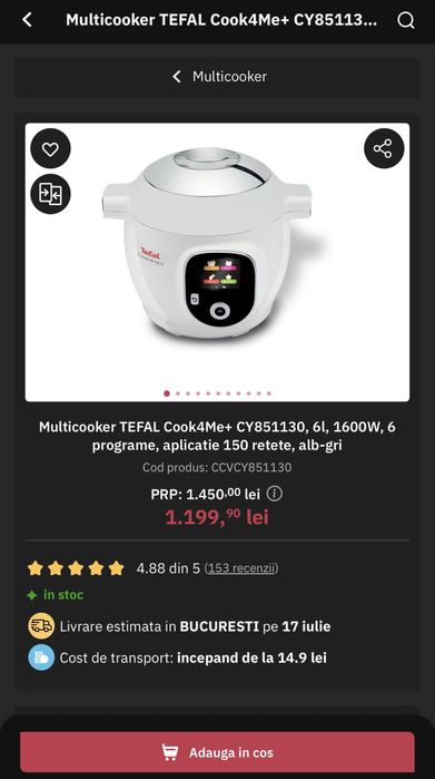 Vând Multicooker Tefal Cook4Me