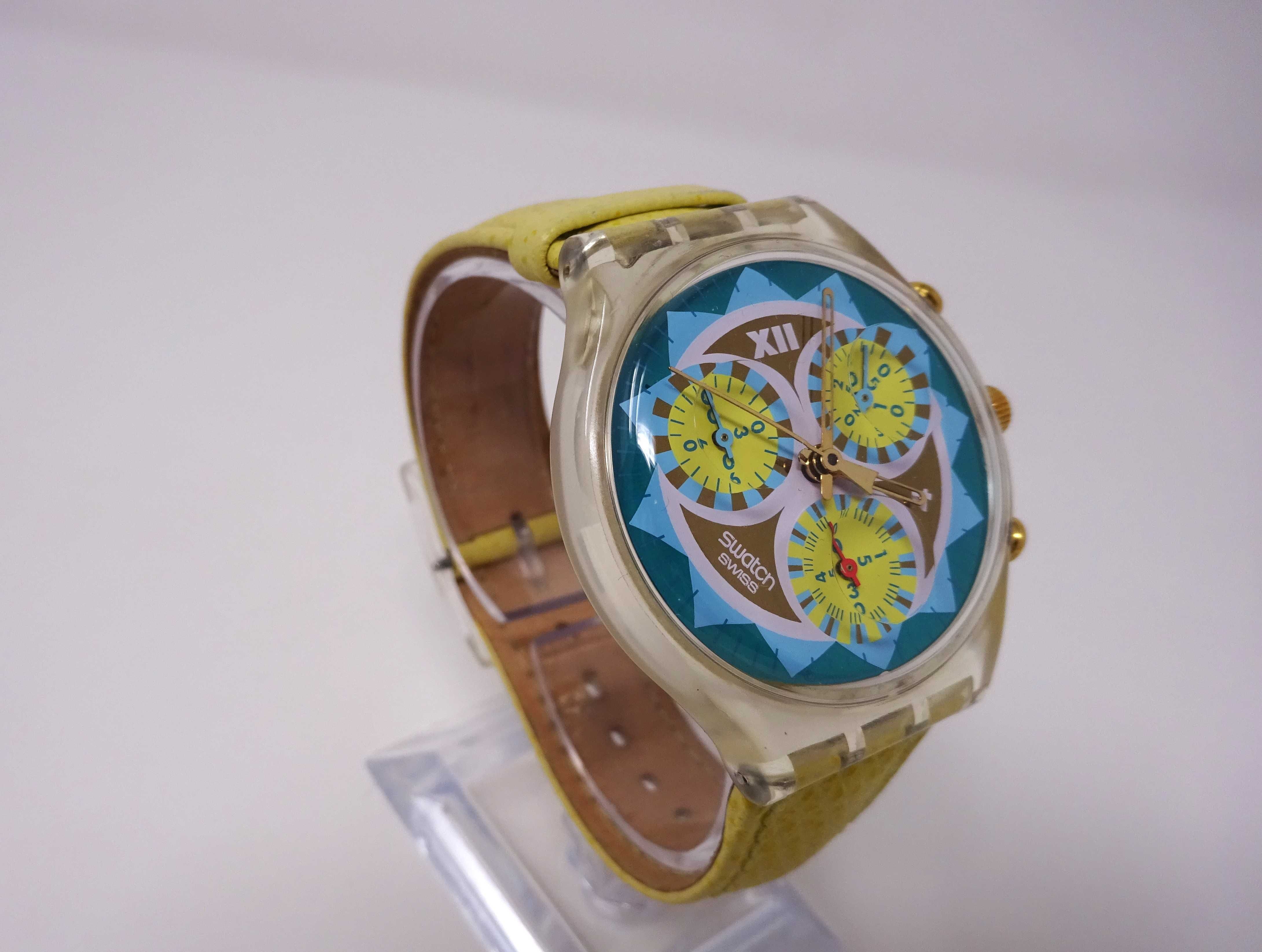 Мъжки кварцов часовник хронограф Swatch с механизъм ETA с 22 камъка
