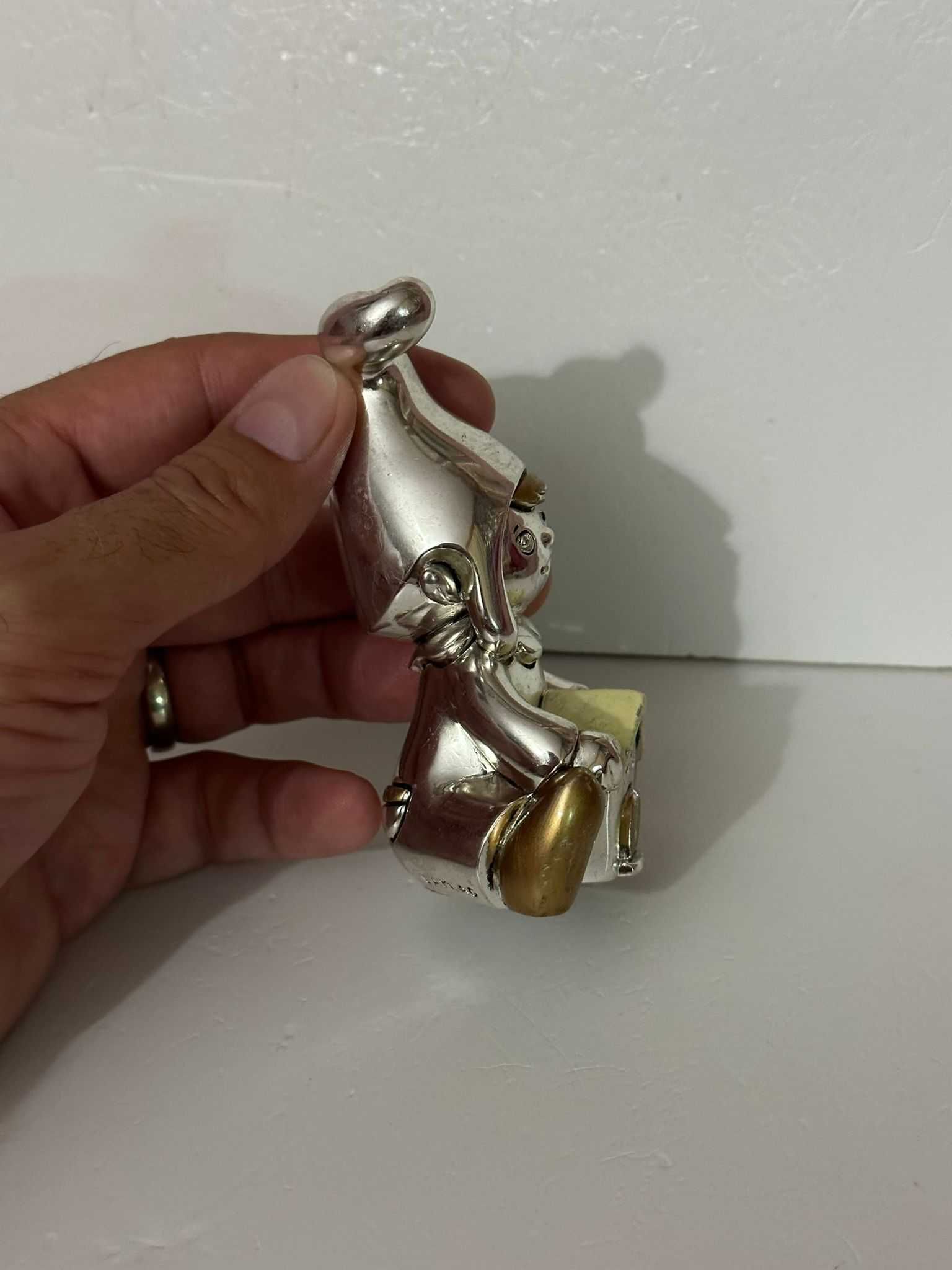 MINIATURA STATUETA Laminata ARGINT 925 - Fetita cu Casuta - ARDE !