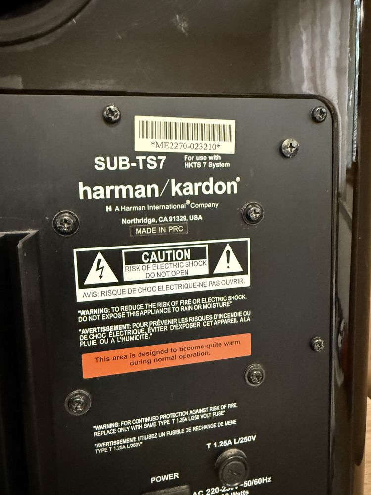 Harman Kardon 10” subwoofer SUB-TS7 черен пияно лак